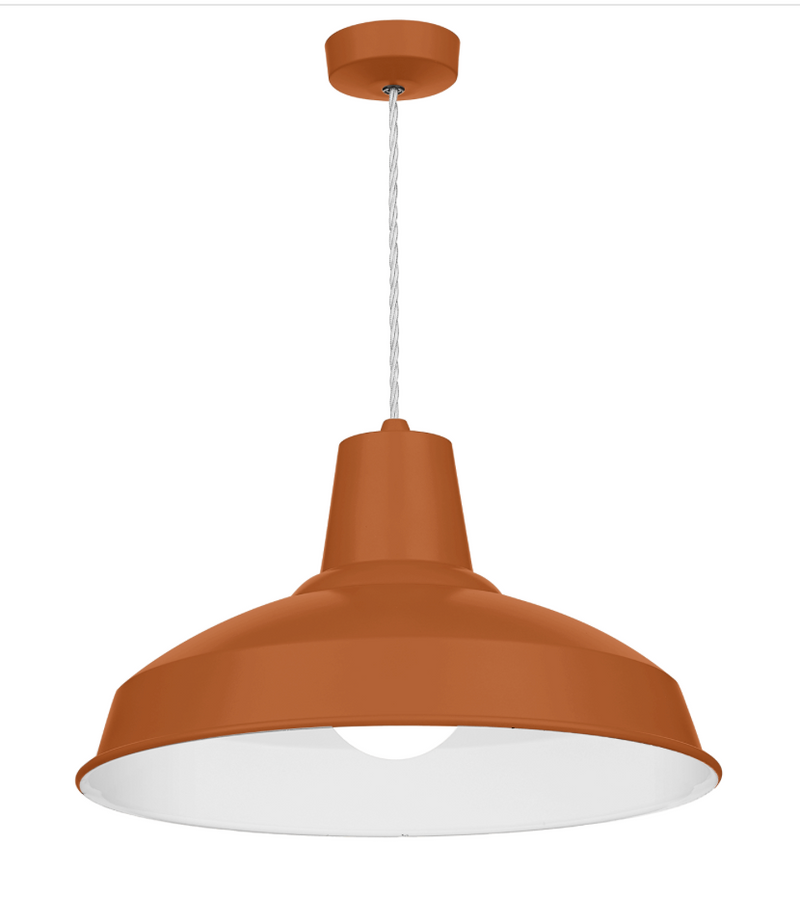 David Hunt Lighting Reclamation 1 Light Marmalade/White Gloss Pendant • REC0199