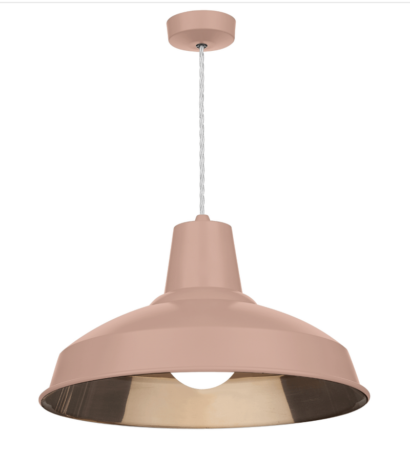 David Hunt Lighting Reclamation 1 Light Blush Pink/Copper Pendant • REC0199