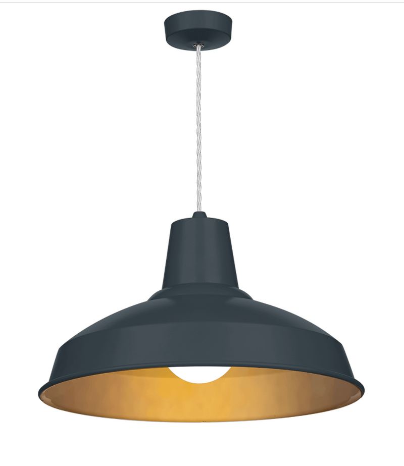 David Hunt Lighting Reclamation 1 Light Smoke Blue/Antique Brass Pendant • REC0199