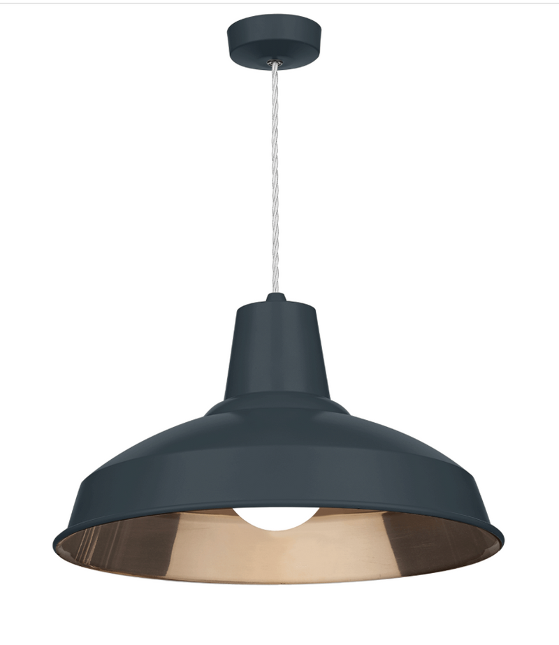 David Hunt Lighting Reclamation 1 Light Smoke Blue/Copper Pendant • REC0199