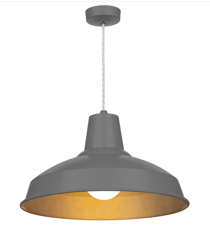 David Hunt Lighting Reclamation 1 Light Lead Grey/Antique Brass Pendant • REC0199