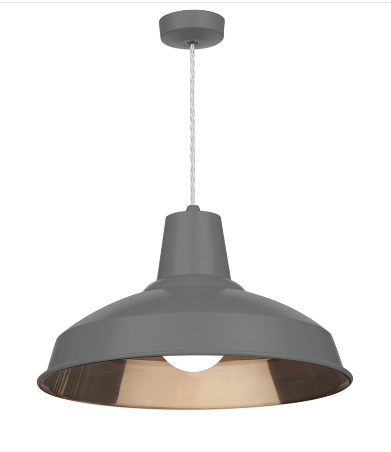 David Hunt Lighting Reclamation 1 Light Lead Grey/Copper Pendant • REC0199