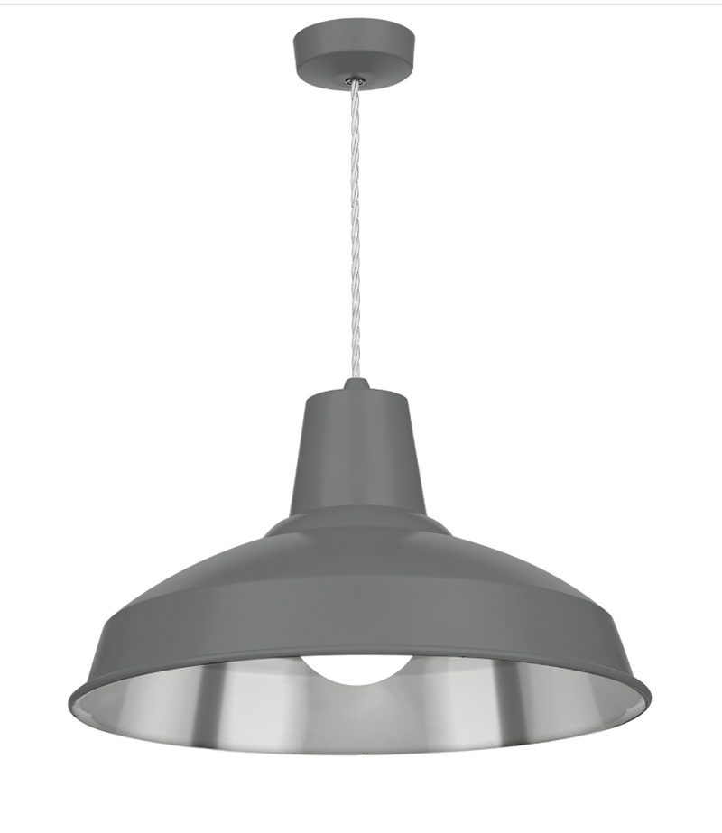 David Hunt Lighting Reclamation 1 Light Lead Grey/Chrome Pendant • REC0199
