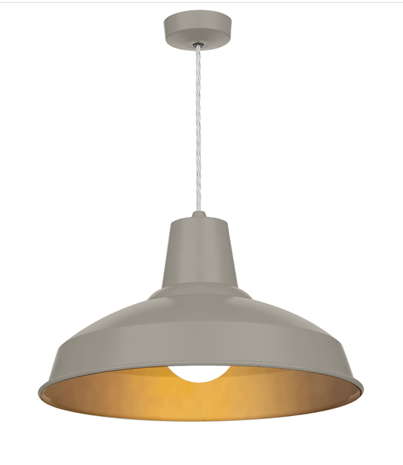David Hunt Lighting Reclamation 1 Light Powder Grey/Antique Brass Pendant • REC0199