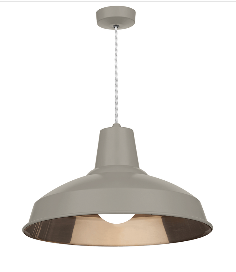 David Hunt Lighting Reclamation 1 Light Powder Grey/Copper Pendant • REC0199