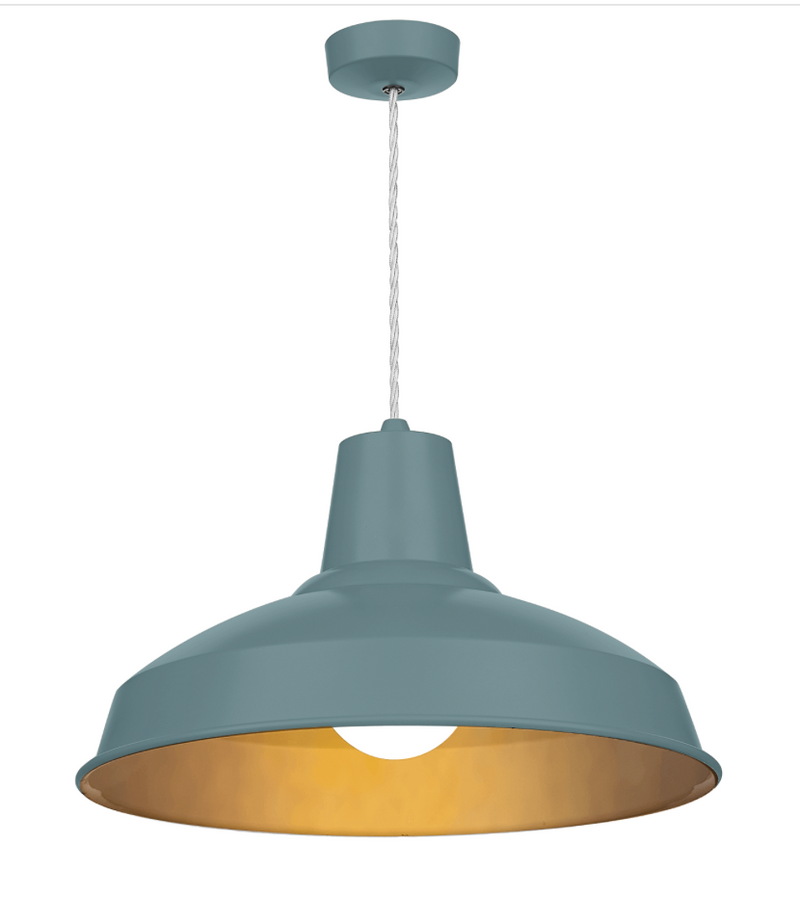 David Hunt Lighting Reclamation 1 Light River Blue/Antique Brass Pendant • REC0199