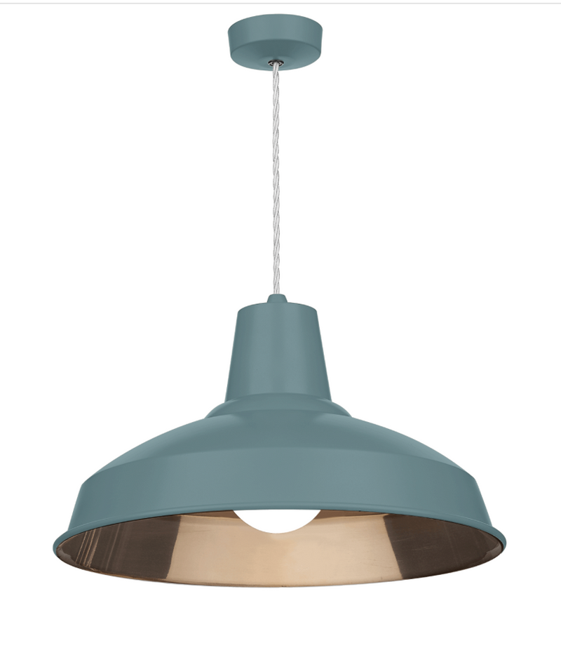 David Hunt Lighting Reclamation 1 Light River Blue/Copper Pendant • REC0199