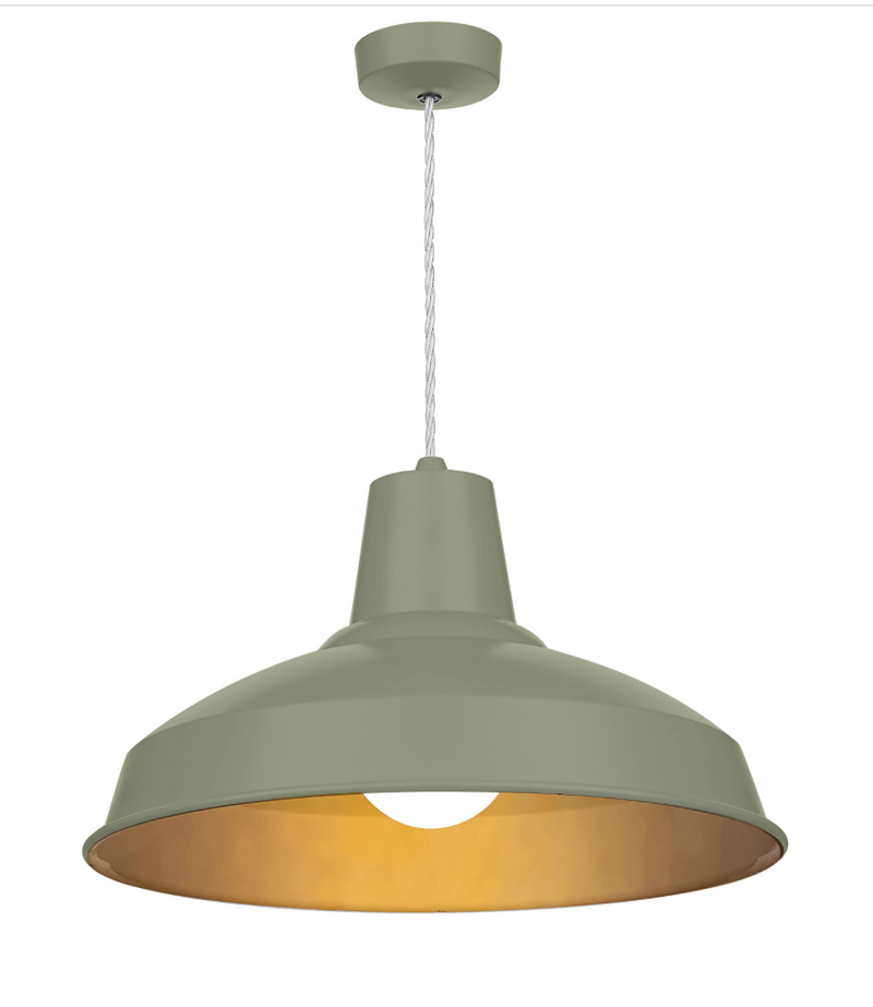 David Hunt Lighting Reclamation 1 Light Sage/Antique Brass Pendant • REC0199
