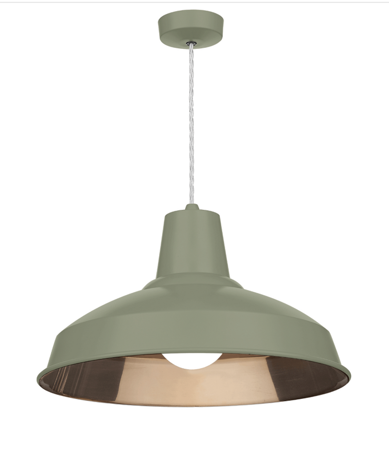 David Hunt Lighting Reclamation 1 Light Sage/Copper Pendant • REC0199