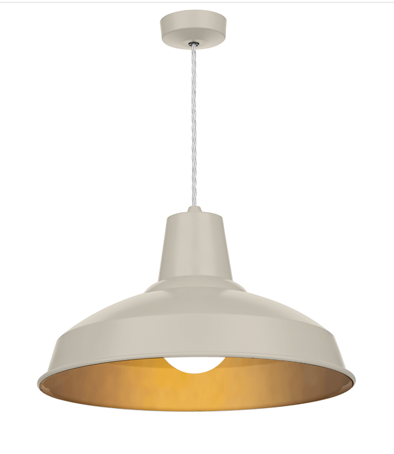 David Hunt Lighting Reclamation 1 Light Cotswold Cream/Antique Brass Pendant • REC0199