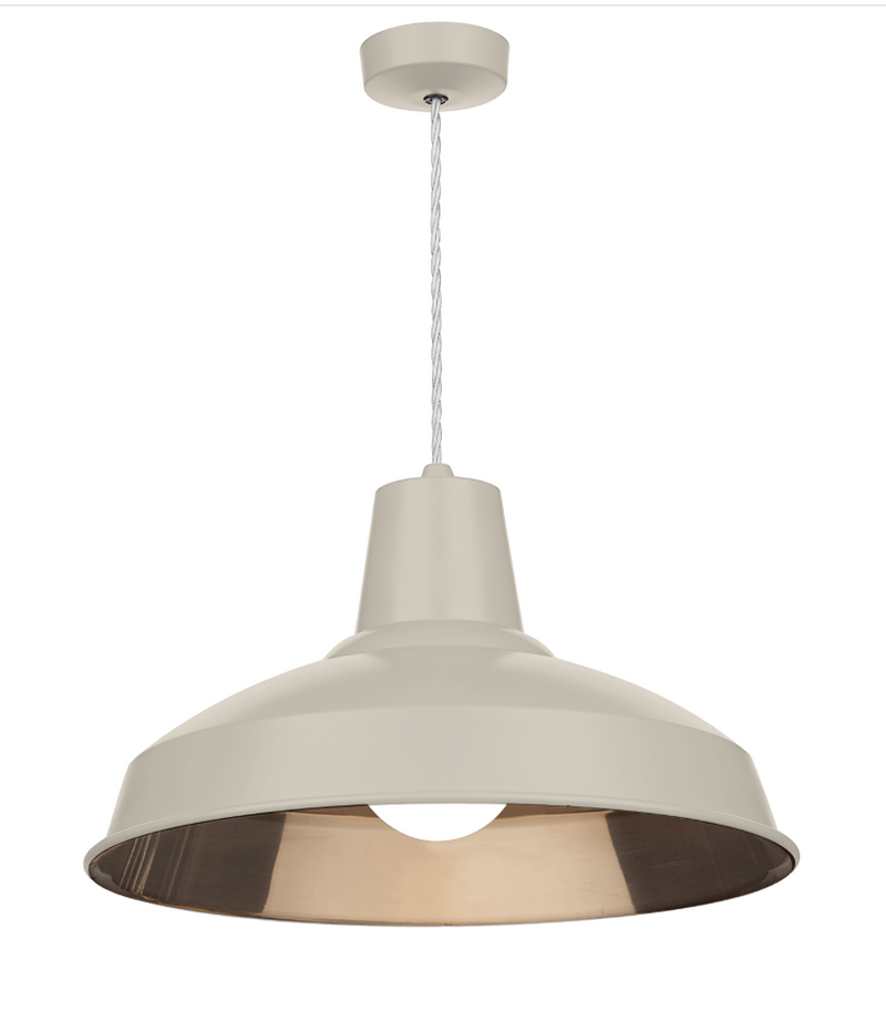 David Hunt Lighting Reclamation 1 Light Cotswold Cream/Copper Pendant • REC0199
