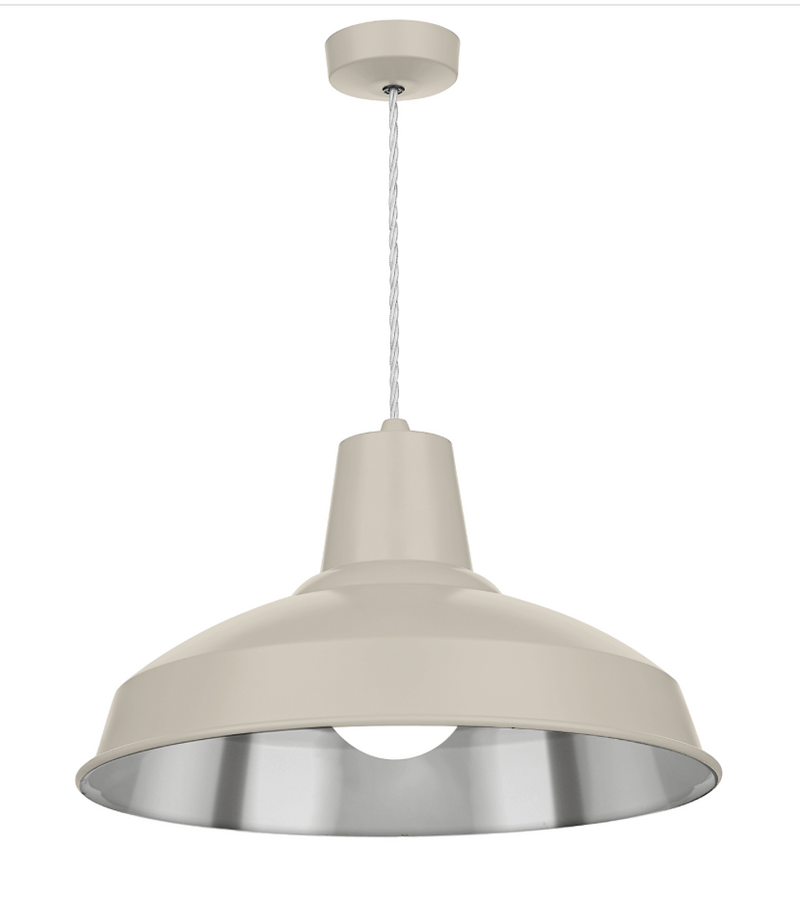 David Hunt Lighting Reclamation 1 Light Cotswold Cream/Chrome Pendant • REC0199