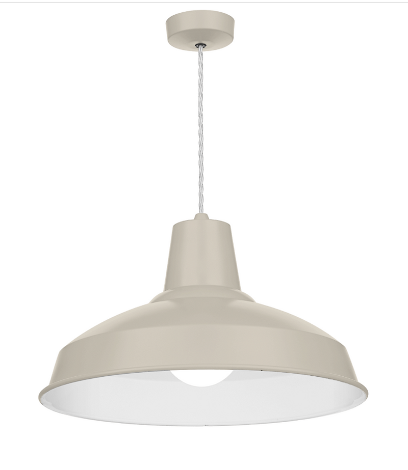 David Hunt Lighting Reclamation 1 Light Cotswold Cream/Gloss White Pendant • REC0199