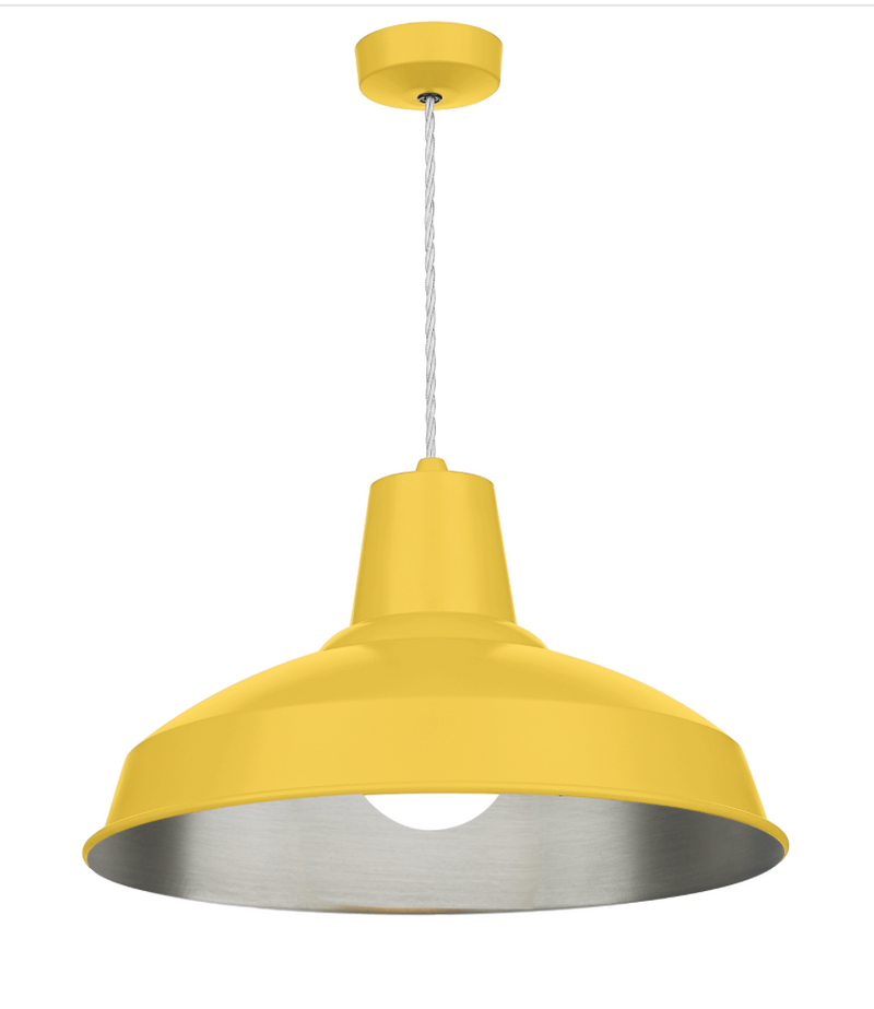 David Hunt Lighting Reclamation 1 Light Lemondrop/Brushed Chrome Pendant • REC0199
