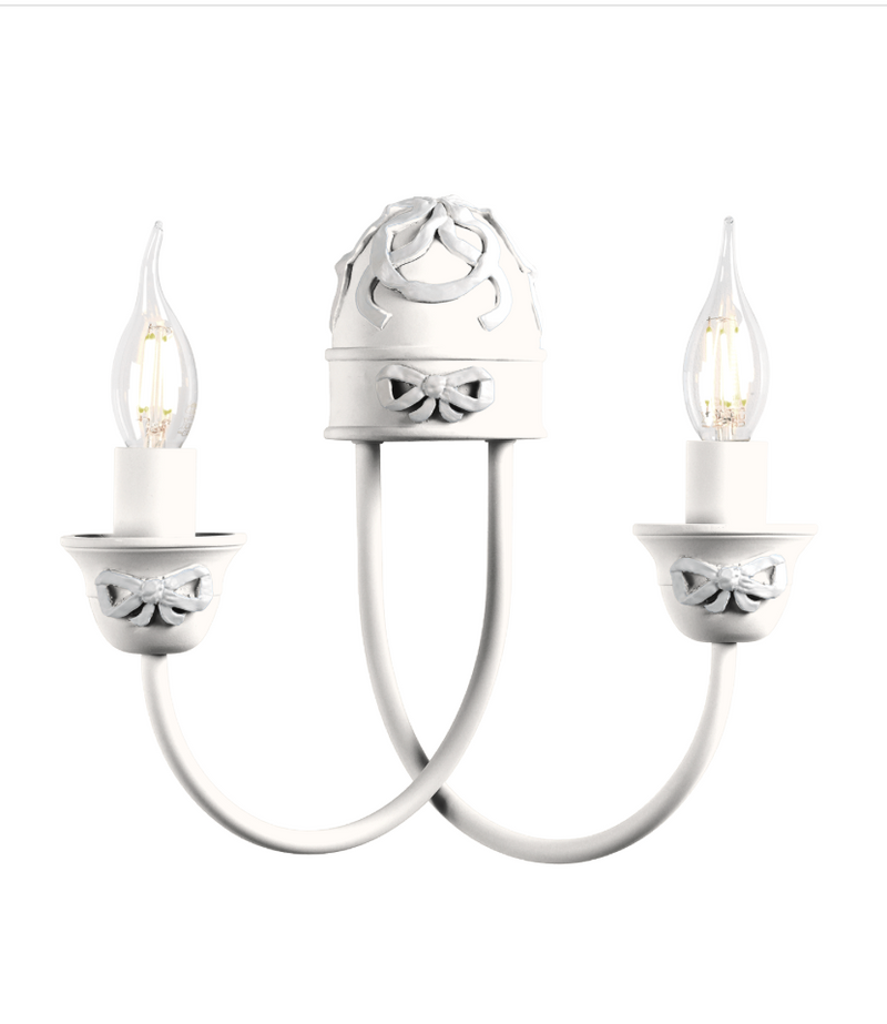 David Hunt Lighting Amelie 2 Light Arctic White Wall Light • AME0999