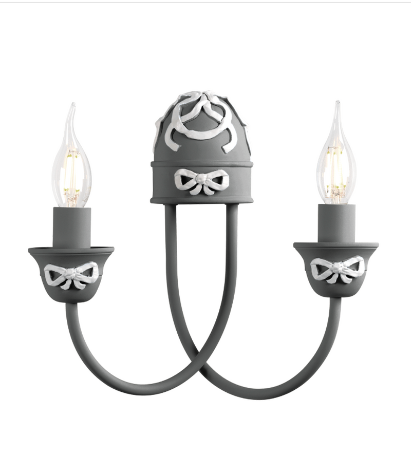 David Hunt Lighting Amelie 2 Light Lead Grey Wall Light • AME0999
