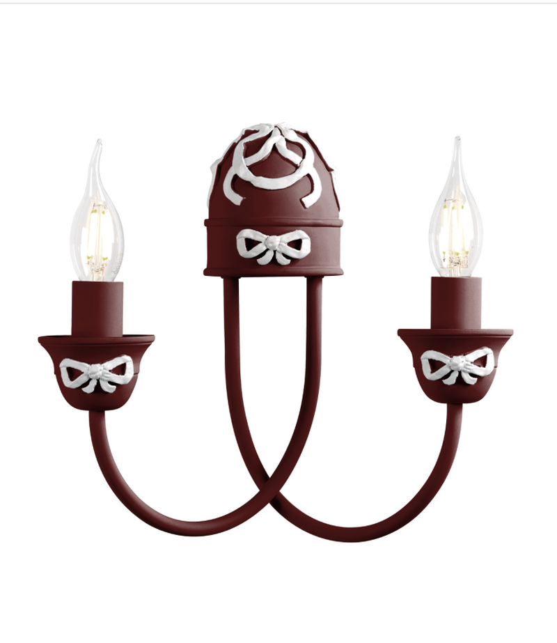 David Hunt Lighting Amelie 2 Light Aubergine Wall Light • AME0999