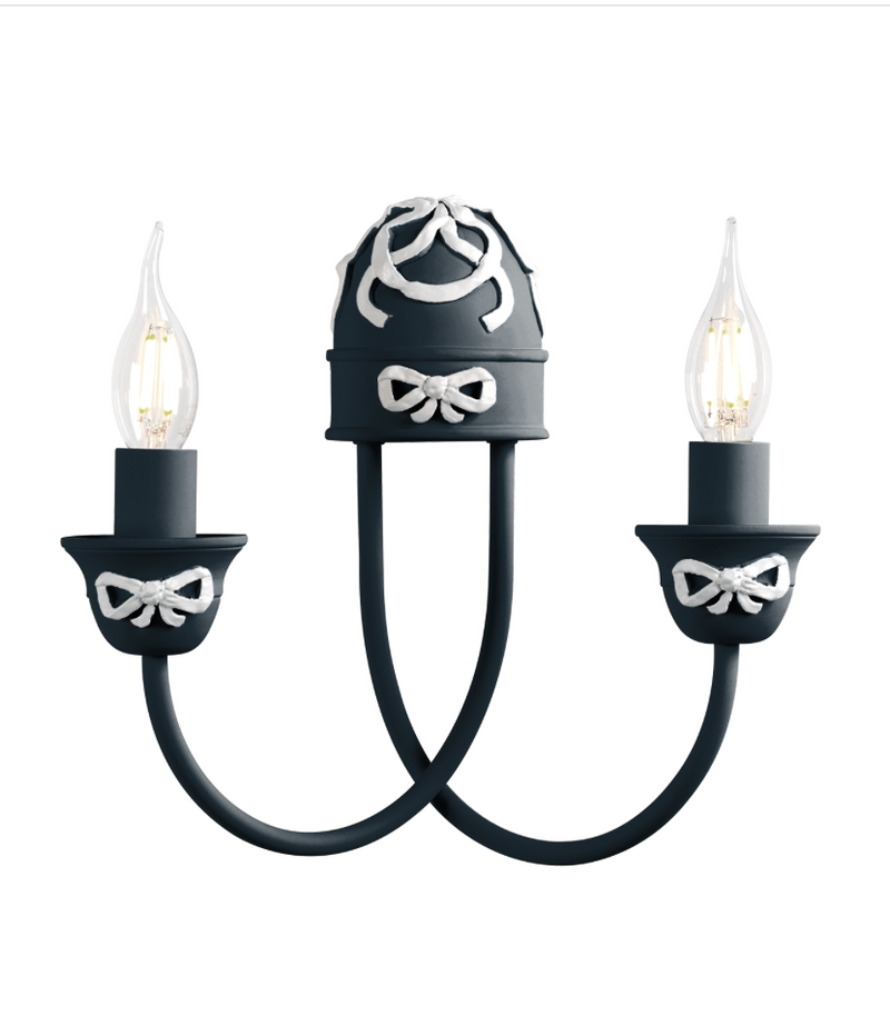 David Hunt Lighting Amelie 2 Light Smoke Blue Wall Light • AME0999