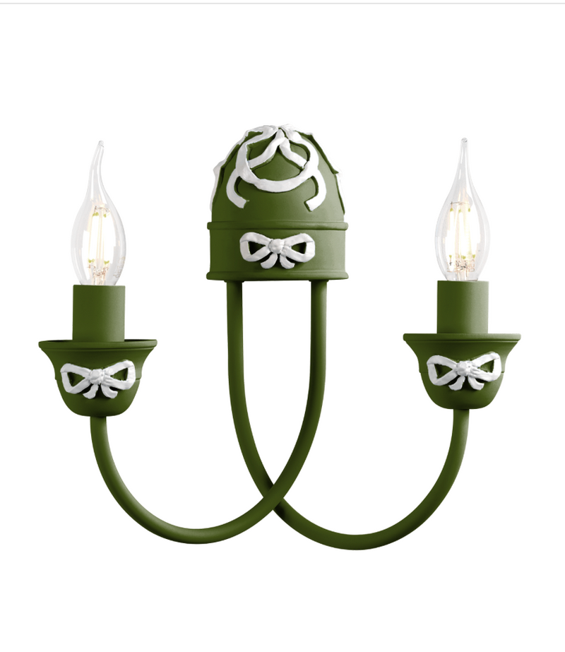 David Hunt Lighting Amelie 2 Light Juniper Green Wall Light • AME0999