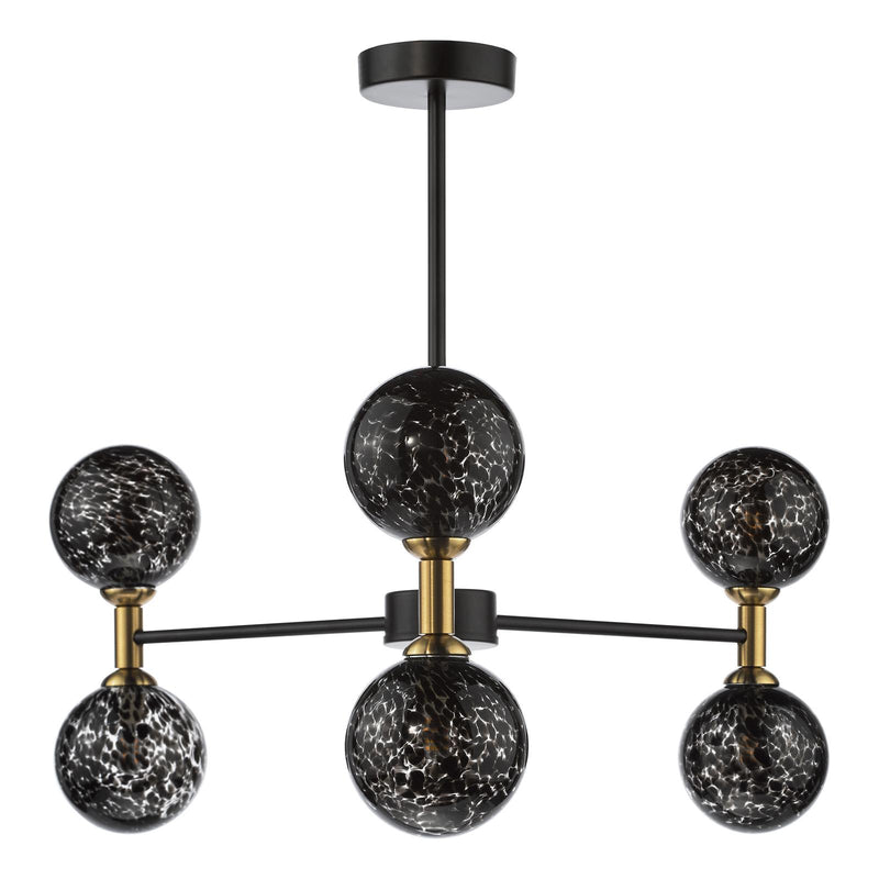 Dar Lighting Takara 6 Light Semi-Flush Matt Black and Bronze Fitting Only • TAK0654-F