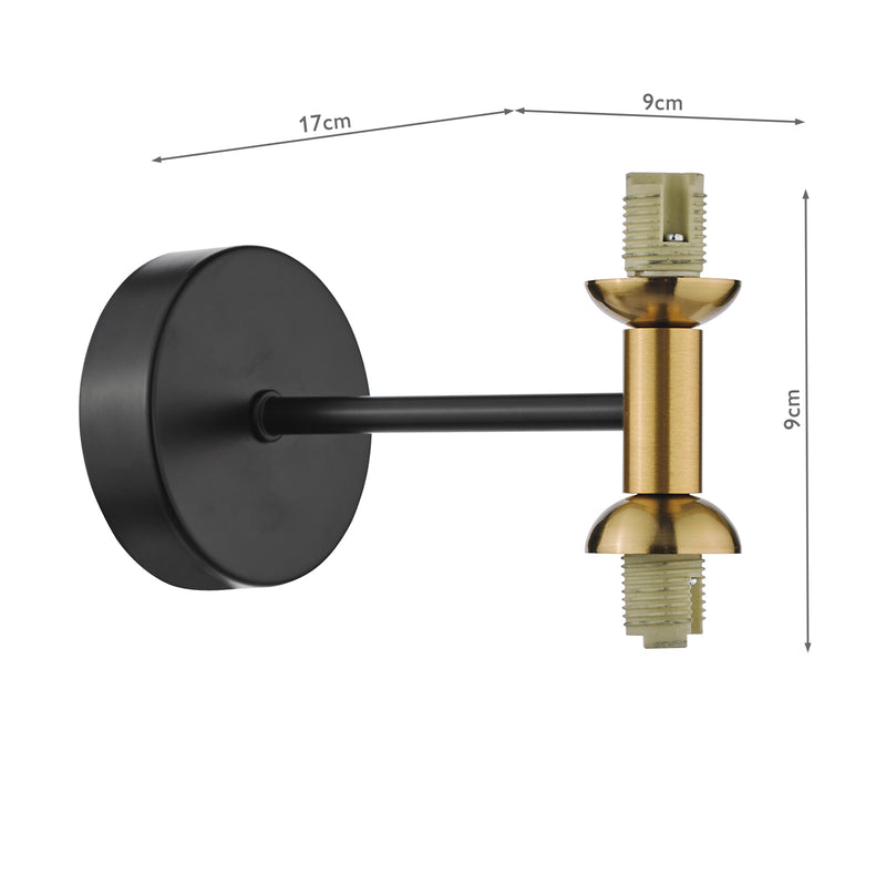 Dar Lighting Takara 2 Light Wall Light Matt Black and Bronze Bracket Only • TAK0954-F