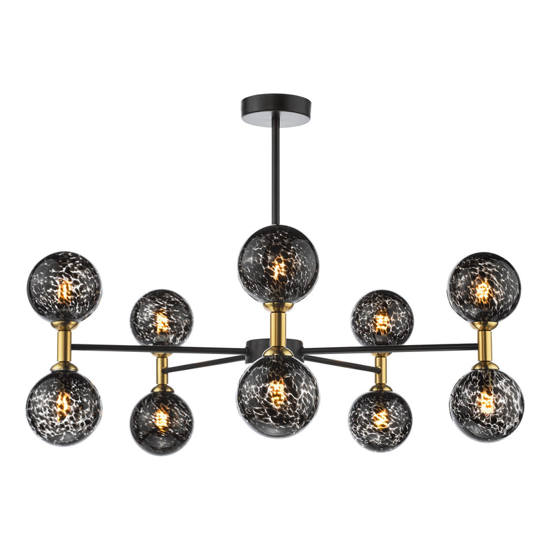 Dar Lighting Takara 10 Light Semi-Flush Matt Black and Bronze Fitting Only • TAK2354-F