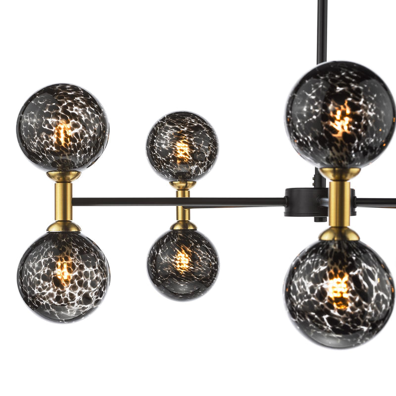Dar Lighting Takara 10 Light Semi-Flush Matt Black and Bronze Fitting Only • TAK2354-F