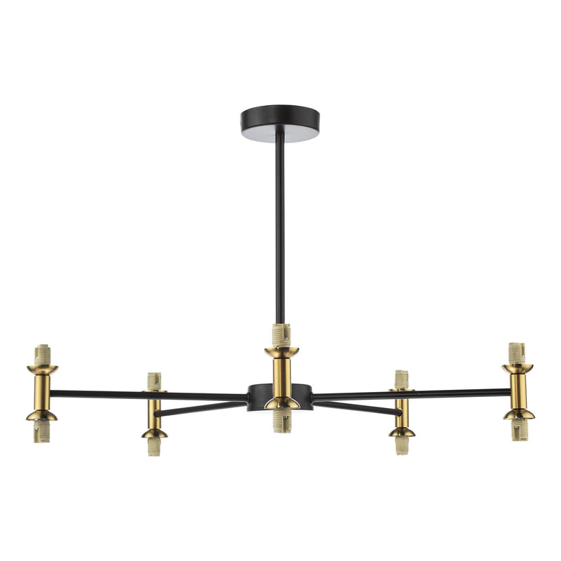 Dar Lighting Takara 10 Light Semi-Flush Matt Black and Bronze Fitting Only • TAK2354-F