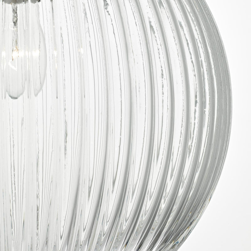 Dar Lighting Tamara Pendant Satin Nickel & Ribbed Glass • TAM0138