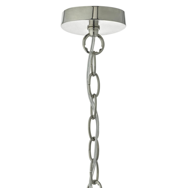 Dar Lighting Tamara Pendant Satin Nickel & Ribbed Glass • TAM0138