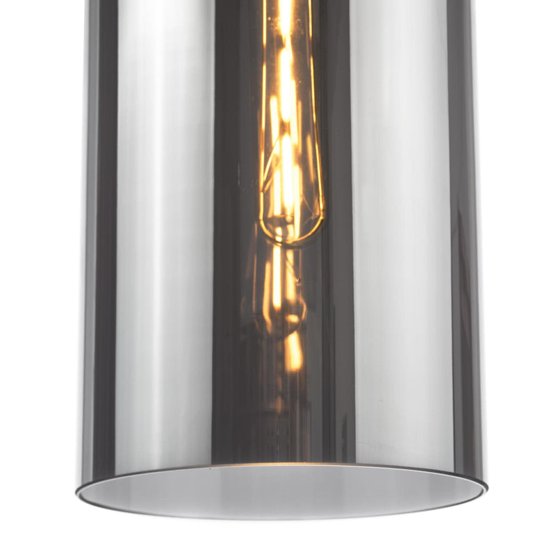Dar Lighting Tao Pendant Matt Black and Smoked Glass • TAO0110