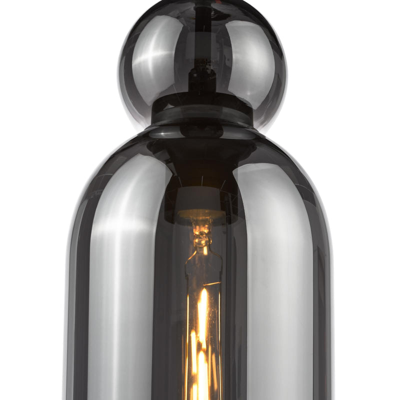 Dar Lighting Tao Pendant Matt Black and Smoked Glass • TAO0110