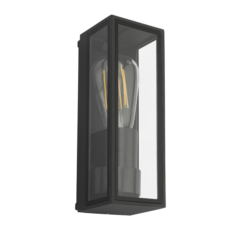 Dar Lighting Taryn Outdoor Wall Light Matt Grey Glass IP65 • TAR1639