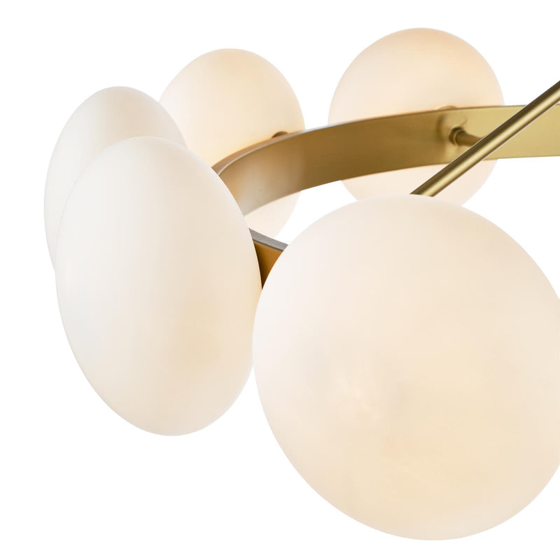 Dar Lighting Tauri 12 Light Pendant Matt Gold and Opal Glass • TAU1235