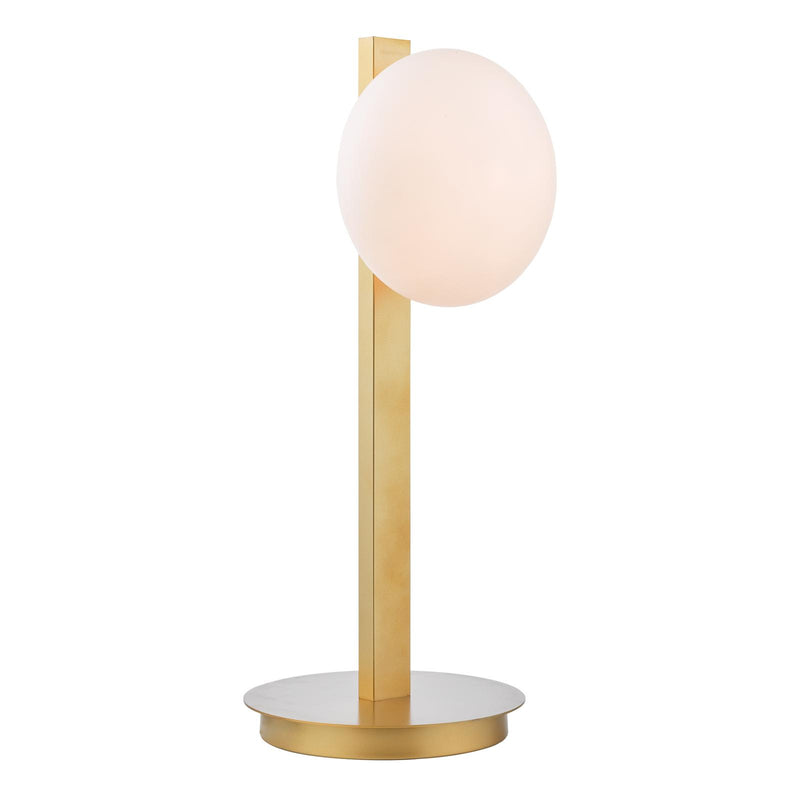 Dar Lighting Tauri Table Lamp Matt Gold and Opal Glass • TAU4235