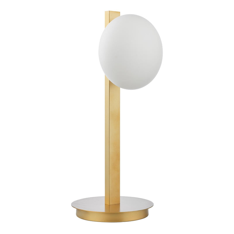 Dar Lighting Tauri Table Lamp Matt Gold and Opal Glass • TAU4235
