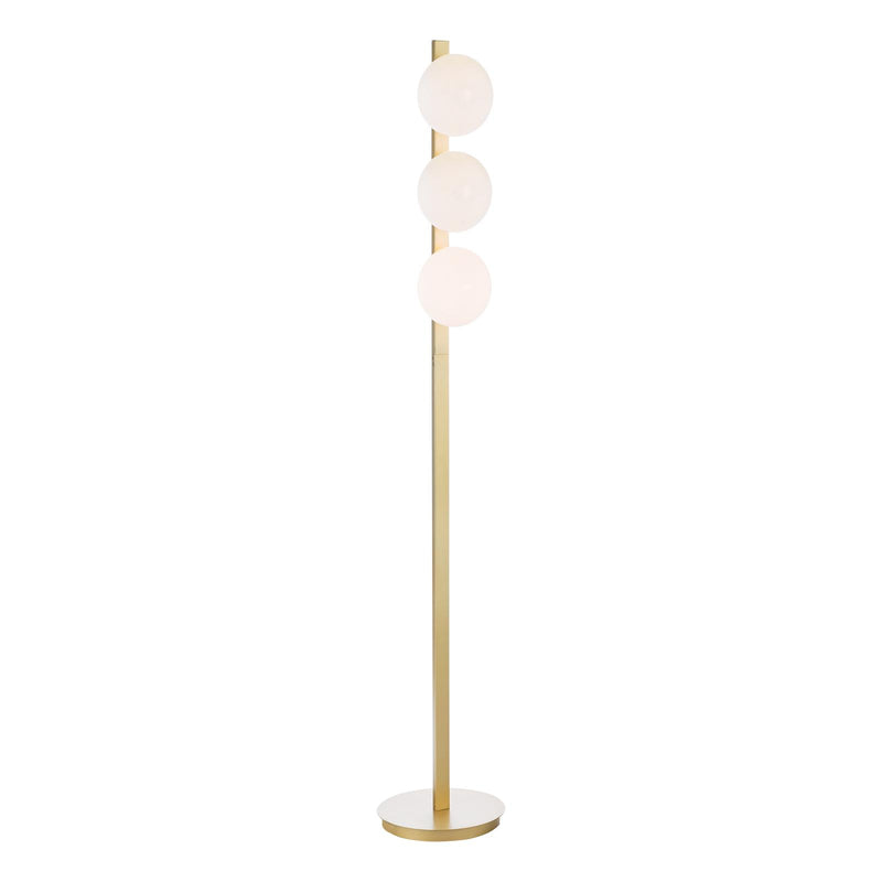 Dar Lighting Tauri 3 Light Floor Lamp Matt Gold and Opal Glass • TAU4935