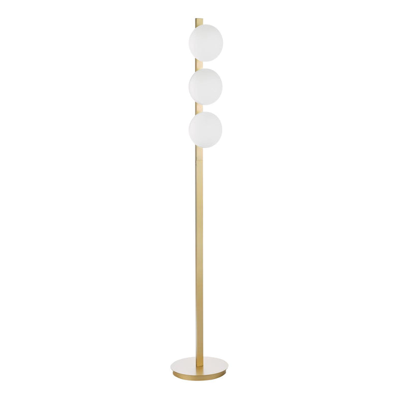 Dar Lighting Tauri 3 Light Floor Lamp Matt Gold and Opal Glass • TAU4935