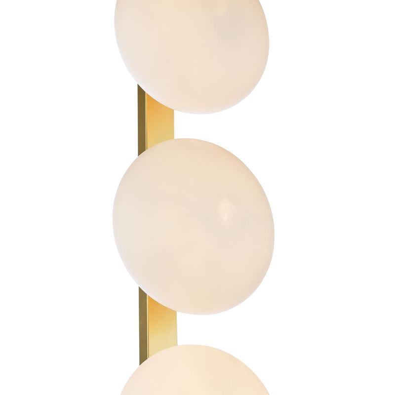 Dar Lighting Tauri 3 Light Floor Lamp Matt Gold and Opal Glass • TAU4935