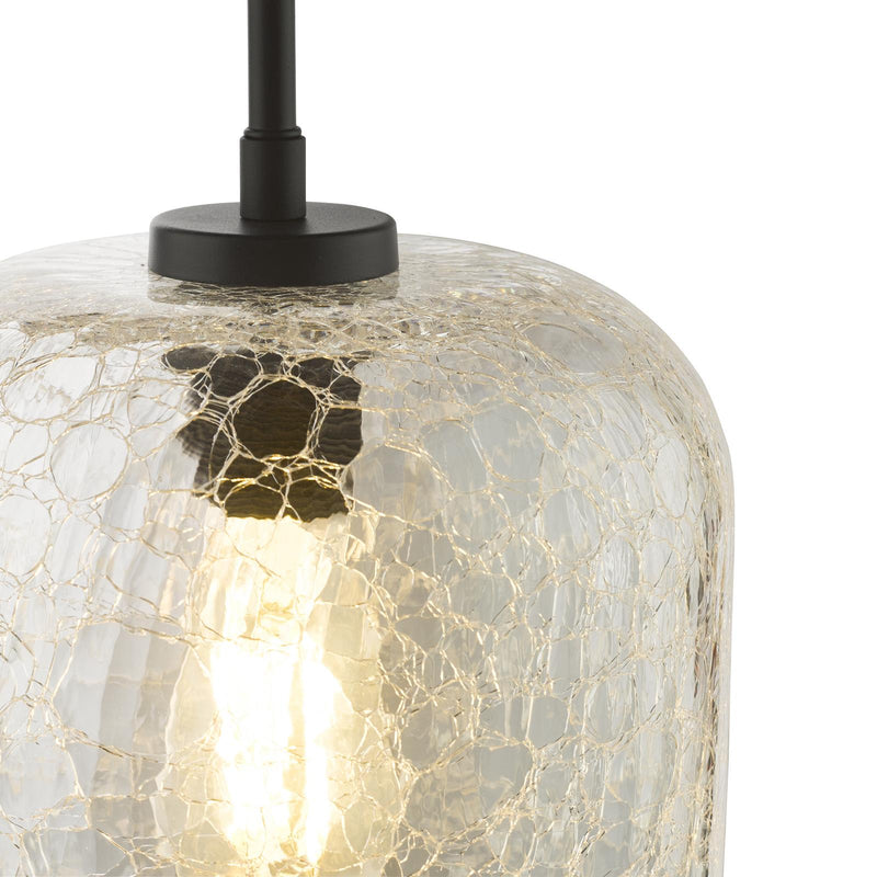 Dar Lighting Tavia Pendant Matt Black and Glass • TAV0108