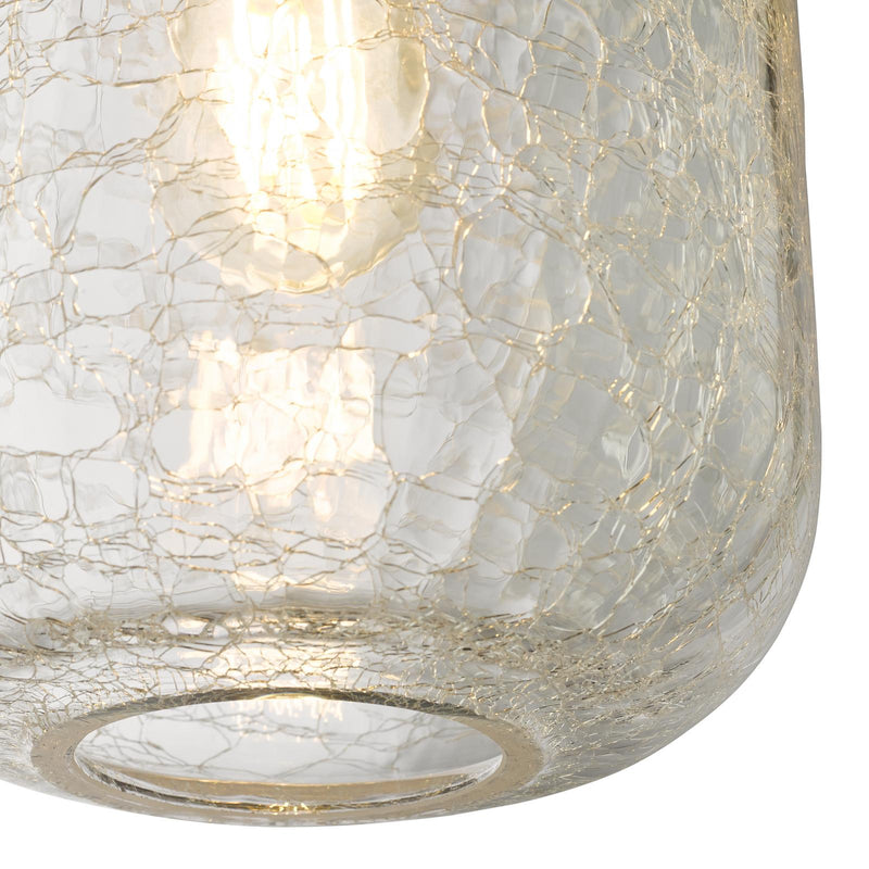 Dar Lighting Tavia Pendant Matt Black and Glass • TAV0108