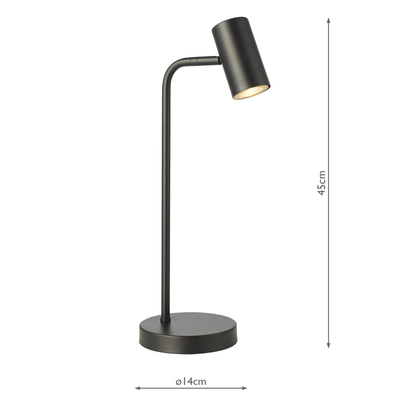 Dar Lighting Thierry Desk Lamp Matt Black • THI4122