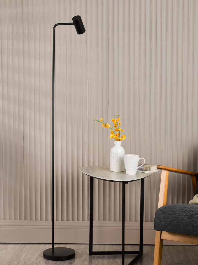 Dar Lighting Thierry Task Floor Lamp Matt Black • THI4922