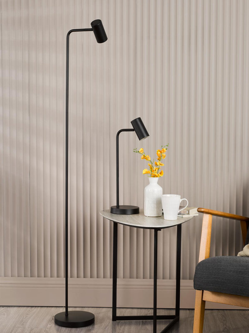 Dar Lighting Thierry Task Floor Lamp Matt Black • THI4922