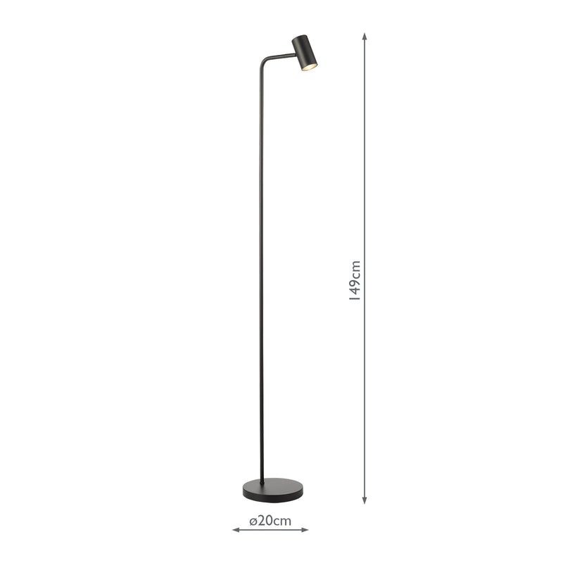 Dar Lighting Thierry Task Floor Lamp Matt Black • THI4922