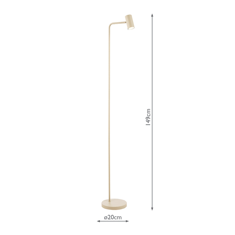Dar Lighting Thierry Task Floor Lamp Matt Taupe • THI4929