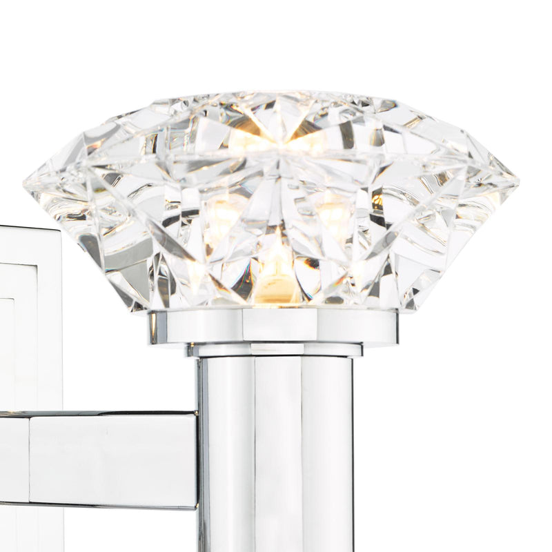 Dar Lighting Tiana 2 Light Wall Light Polished Chrome and Faceted Acrylic • TIA0950
