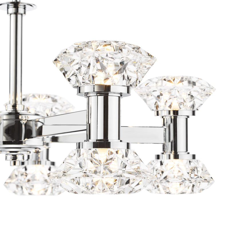 Dar Lighting Tiana 10 Light Armed Pendant Polished Chrome • TIA2350