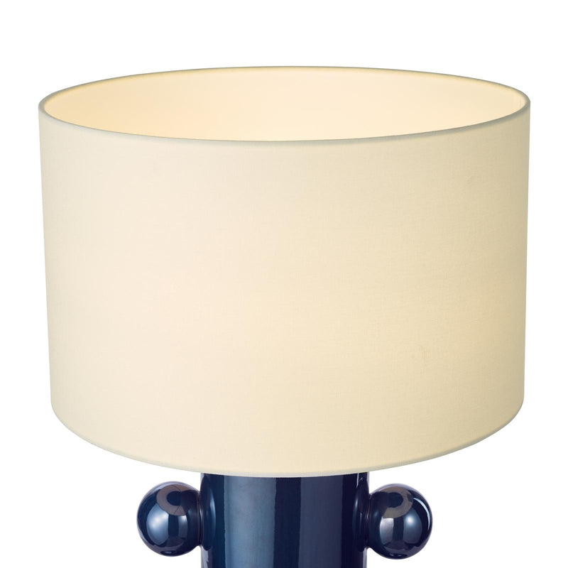 Dar Lighting Tisha Table Lamp Blue and Polished Chrome With Shade • TIS4223