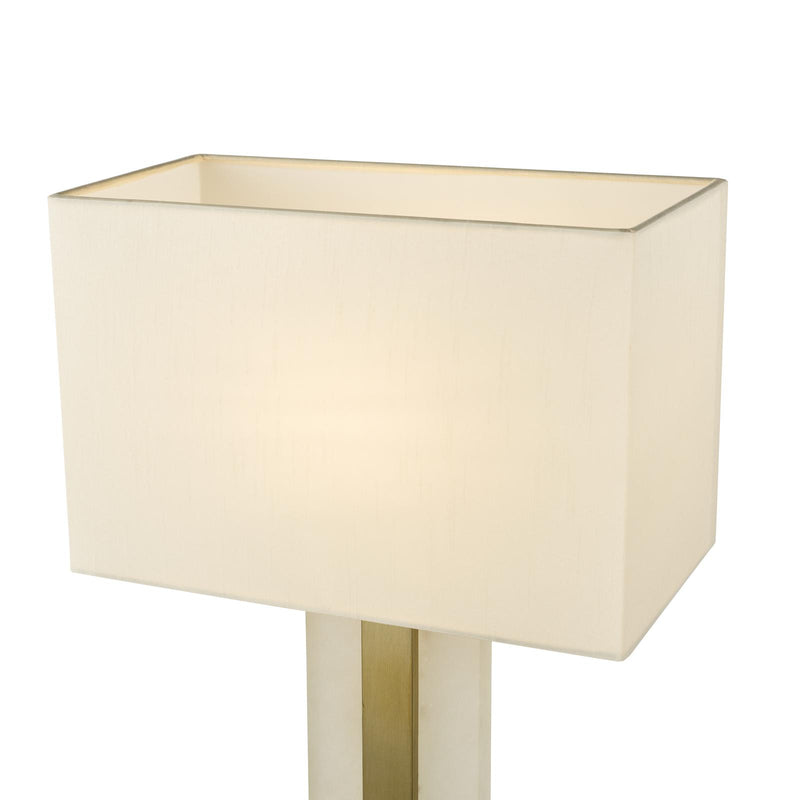 Dar Lighting Tokori Table Lamp Alabaster and Brushed Gold With Shade • TOK4234